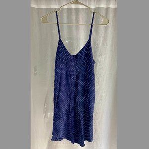 Mimi Chica M navy and white polka dot dress with pockets